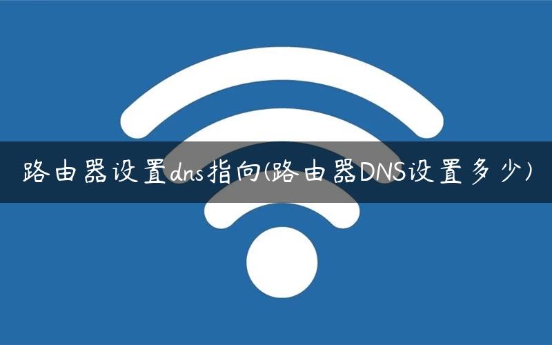 路由器设置dns指向(路由器DNS设置多少)