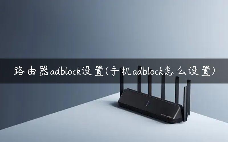 路由器adblock设置(手机adblock怎么设置)